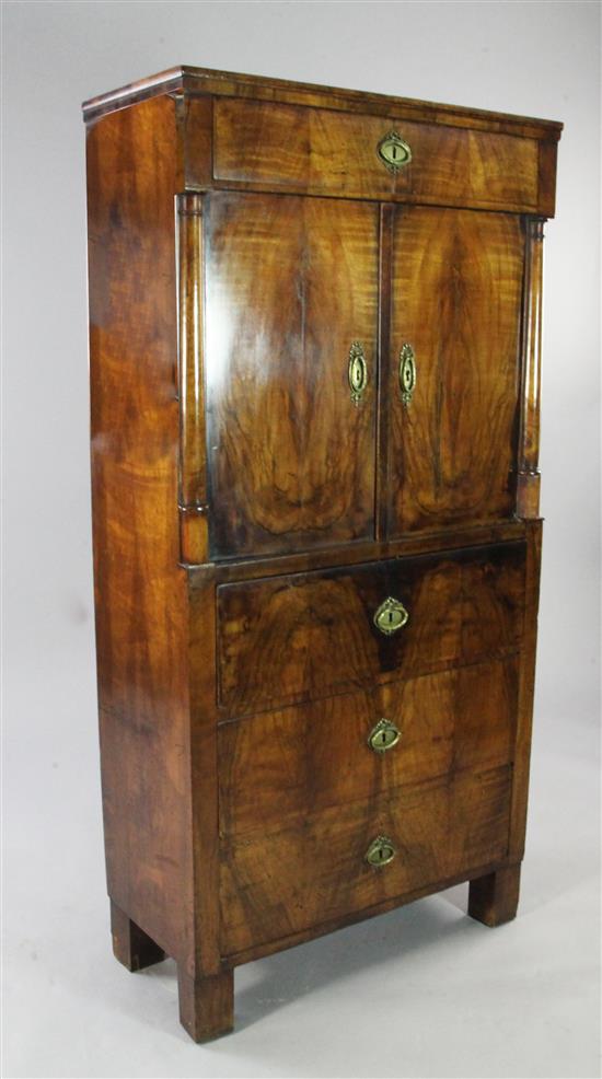 A Charles X French walnut cabinet, W.2ft 5in.